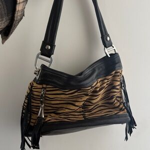 Black and Brown Zebra Print Women's Bag